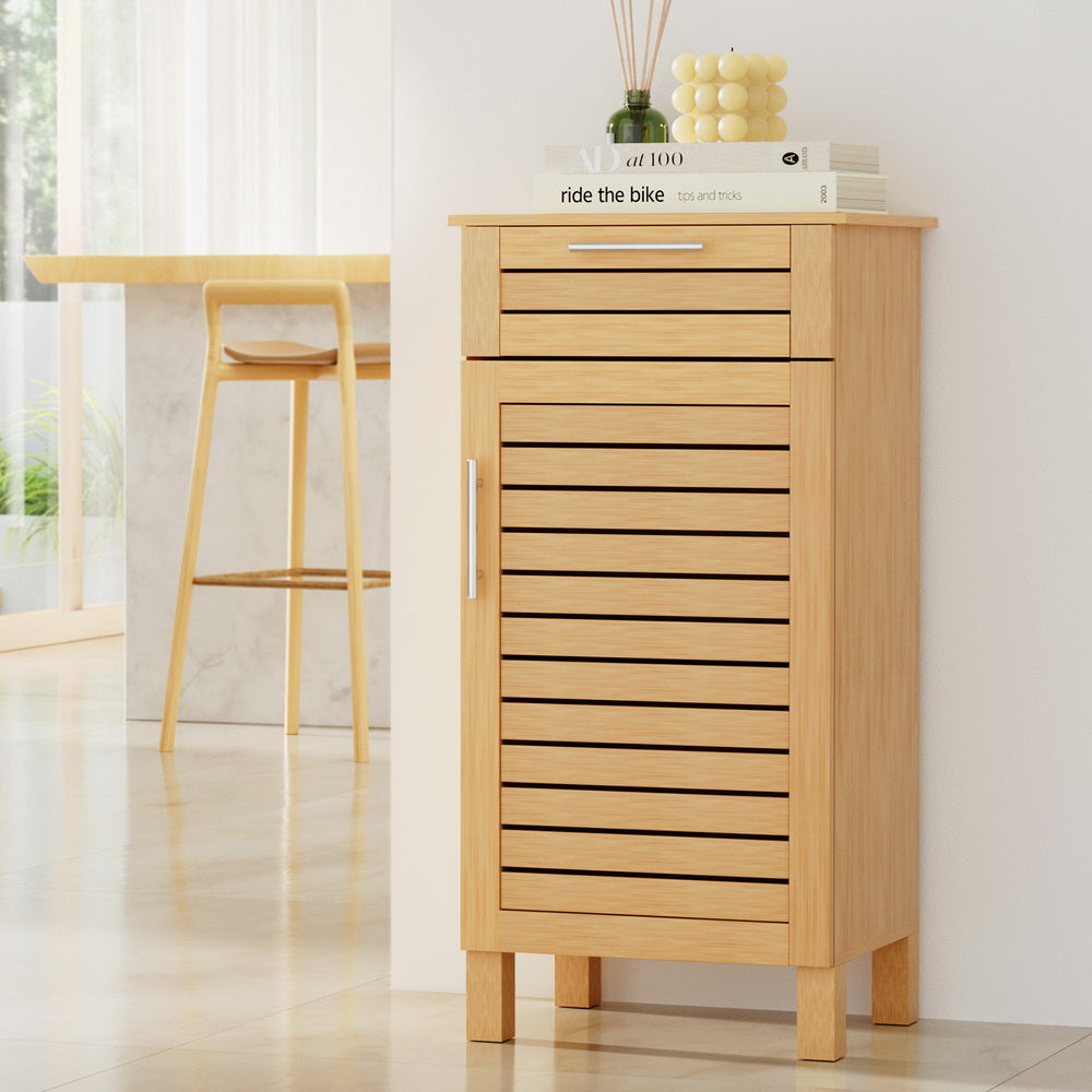 Slim Bathroom Floor Storage Cabinet With Drawer 90cm Oak Homecoze slim-bathroom-floor-storage-cabinet-with-drawer-90cm-oak-homecoze
