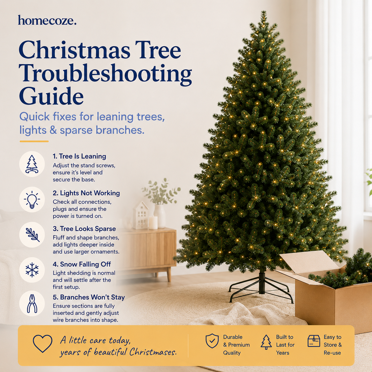 Christmas Tree Troubleshooting: Leaning, Lights & Sparse Branches