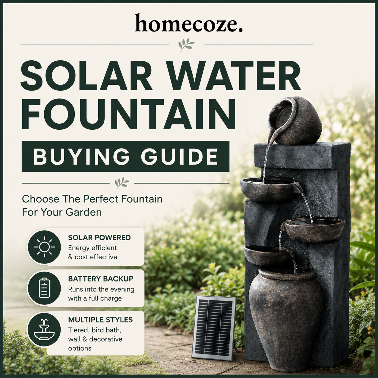 Solar Water Fountain Buying Guide Australia: How to Choose the Right Fountain