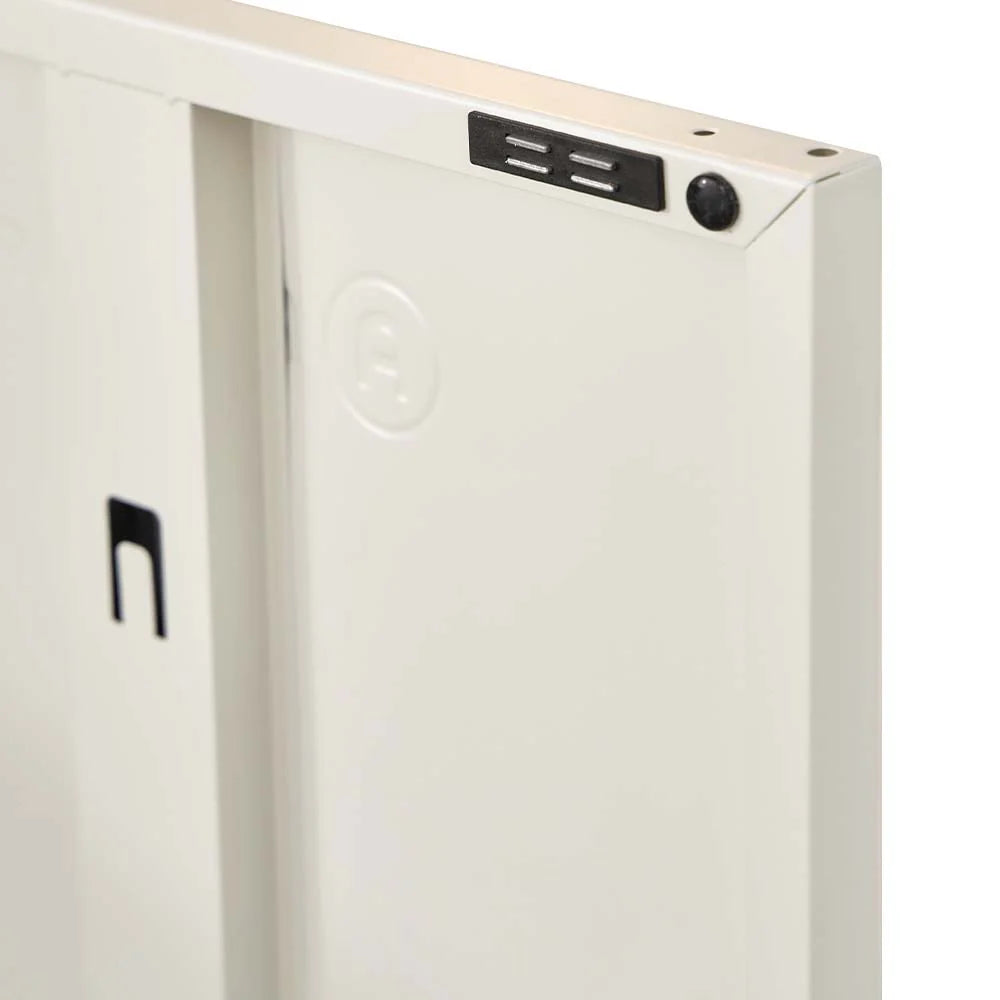Metal Locker Sideboard Storage Cabinet - White - Homecoze