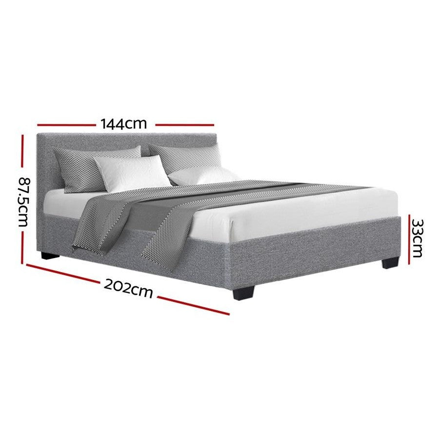 Tampa (Double) Gas-Lift Storage Bed Frame - Grey - Homecoze