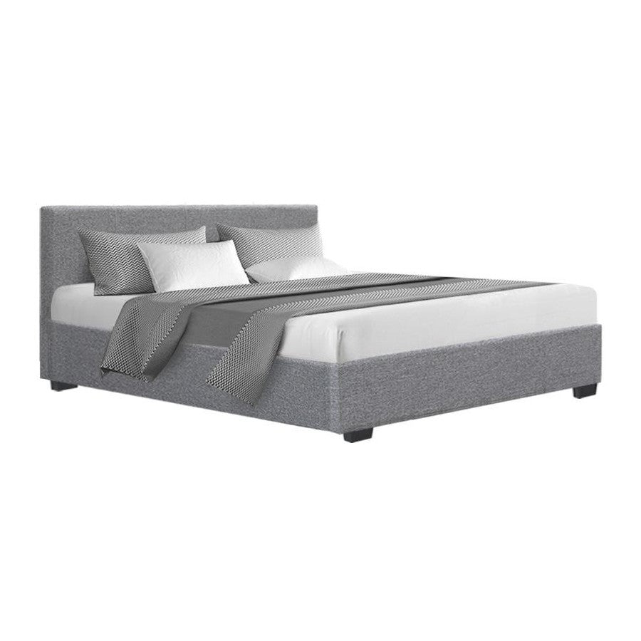 Tampa (Queen) Gas-Lift Storage Bed Frame - Grey - Homecoze