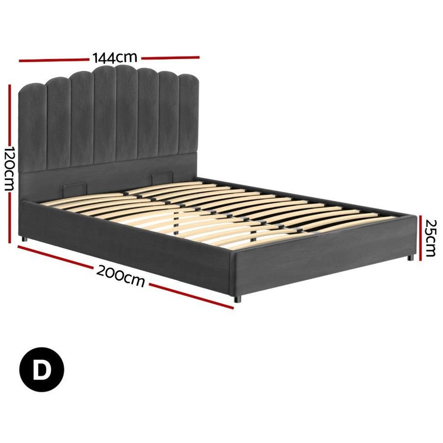 Lexington (Double) Gas-Life Storage Bed Frame - Grey - Homecoze