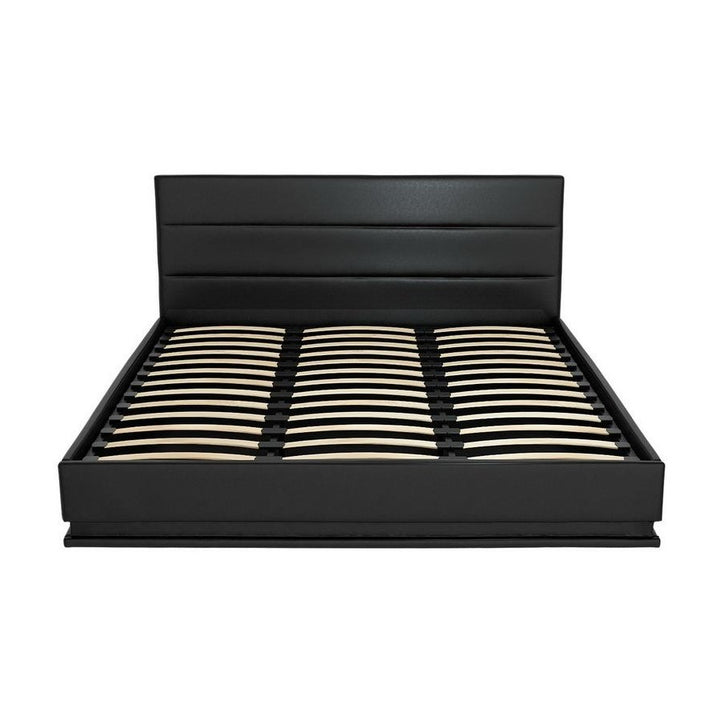 Miami (King) Storage Bed Frame | PU Leather - Black - Homecoze