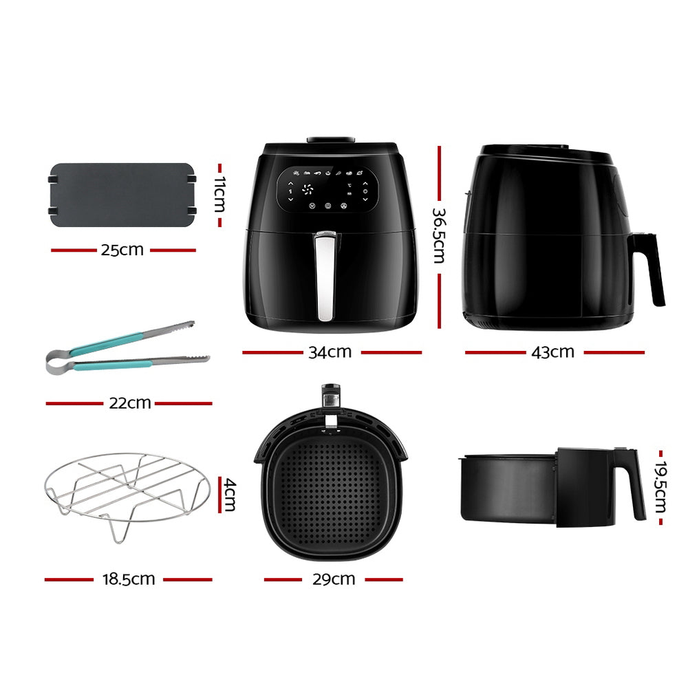 8.5L LCD Touch Panel Oil Free Air Fryer 1800W - Homecoze