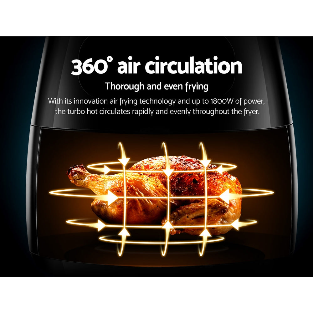 8.5L LCD Touch Panel Oil Free Air Fryer 1800W - Homecoze