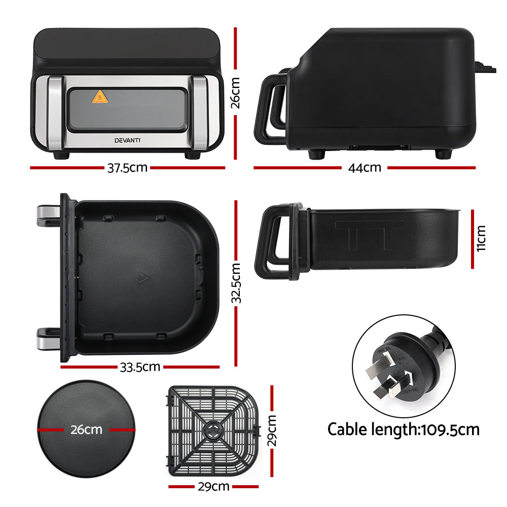 Devanti Air Fryer 10L LCD Kitchen Oven - Homecoze