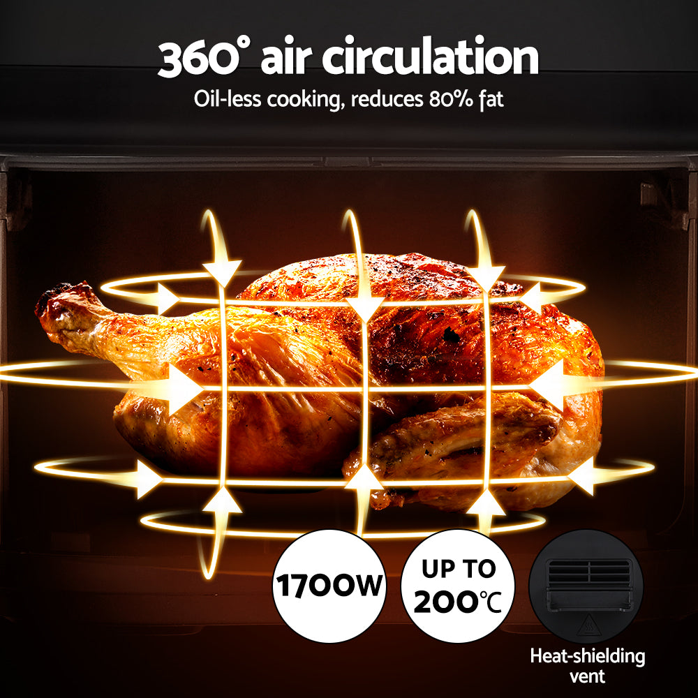 Devanti Air Fryer 10L LCD Kitchen Oven - Homecoze