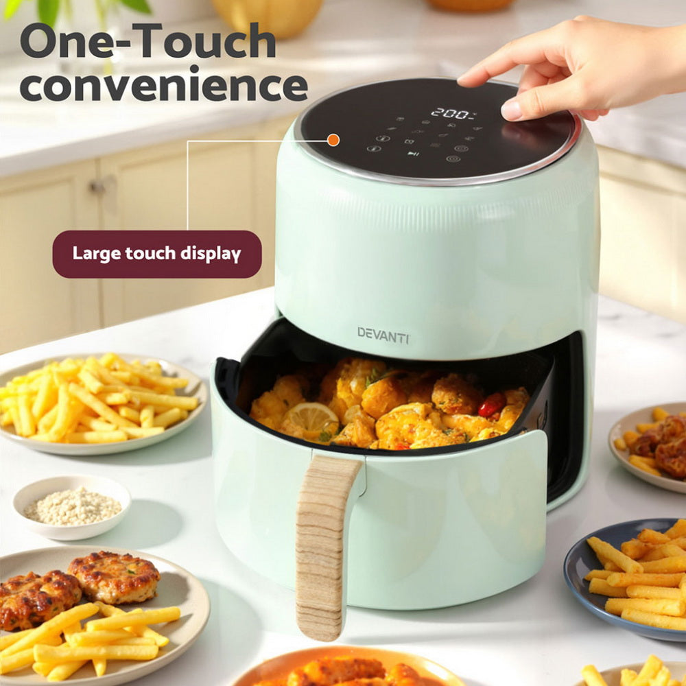 5L Air Fryer Touch Control 1700W - Green - Homecoze