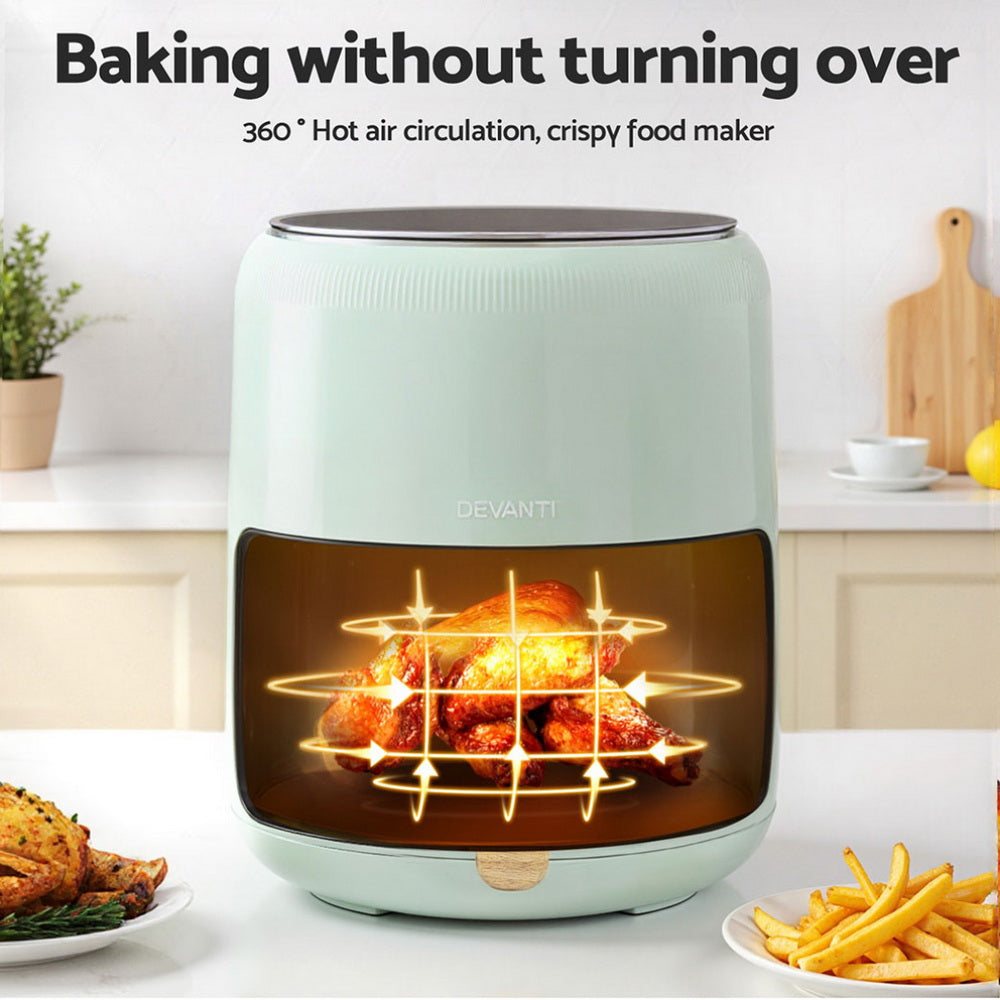 5L Air Fryer Touch Control 1700W - Green - Homecoze