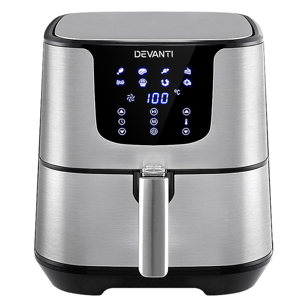 7L Stainless Steel LCD Touch Panel Oil Free Air Fryer 1700W - Homecoze