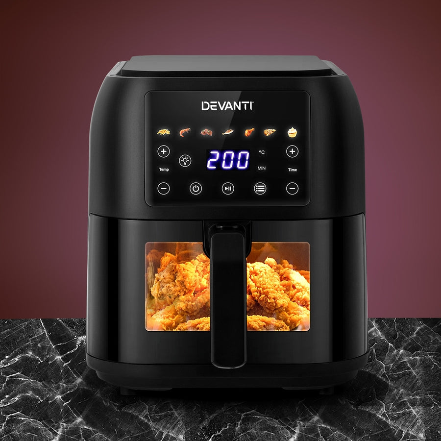 Air Fryer 8L with LCD Screen 1700W - Black - Homecoze