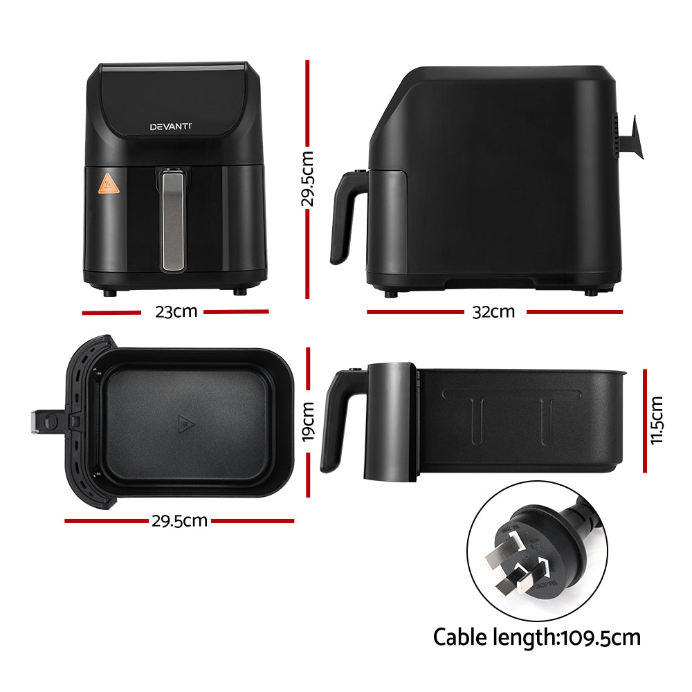 Air Fryer 5L W/ LCD Touch 1500W - Homecoze