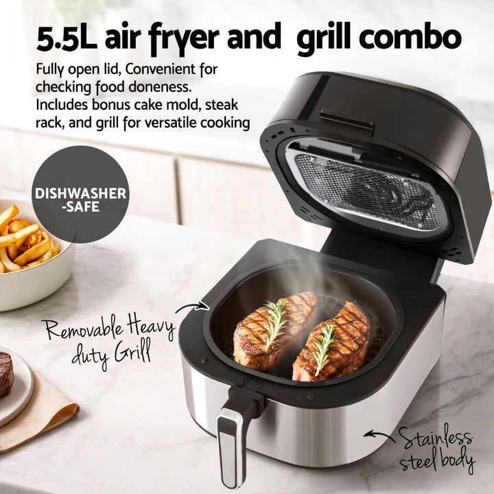 5.5L Air Fryer & Grill LCD Fryers 1500W - Homecoze