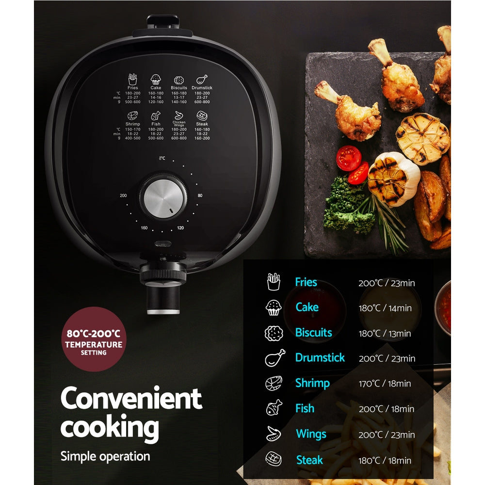 Mini 2.5L Easy-Use Rotary Knob Oil Free Air Fryer 1200W - Homecoze
