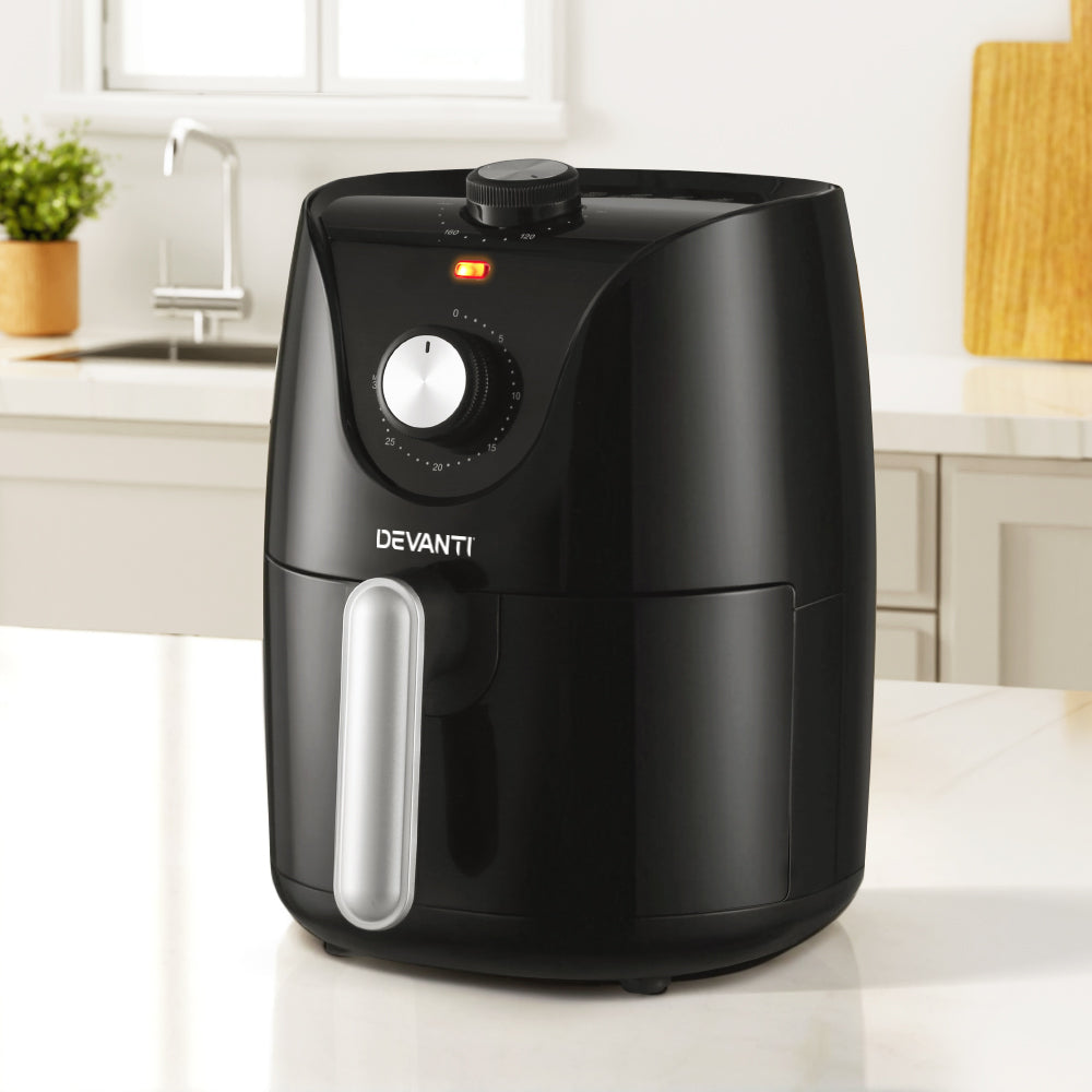 Mini 2.5L Easy-Use Rotary Knob Oil Free Air Fryer 1200W - Homecoze