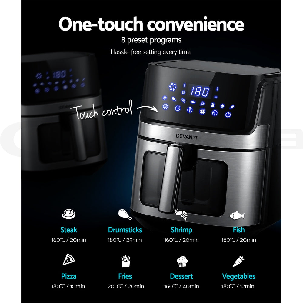 6.5L LCD Touch Panel Oil Free Air Fryer 1700W - Homecoze