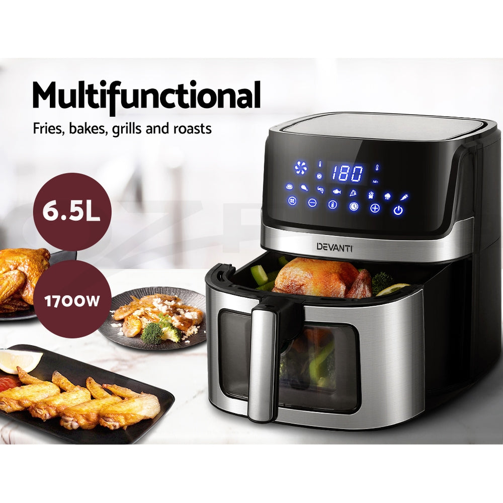 6.5L LCD Touch Panel Oil Free Air Fryer 1700W - Homecoze