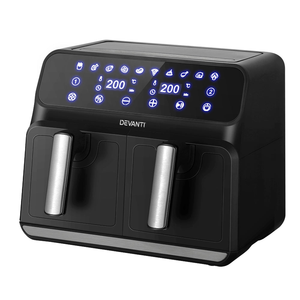 8L (Twin 4L Baskets) Deluxe LCD Touch Panel Oil Free Air Fryer 1700W - Homecoze
