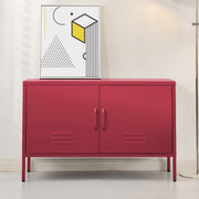 Metal Locker Low Sideboard Storage Cabinet - Pink - Homecoze