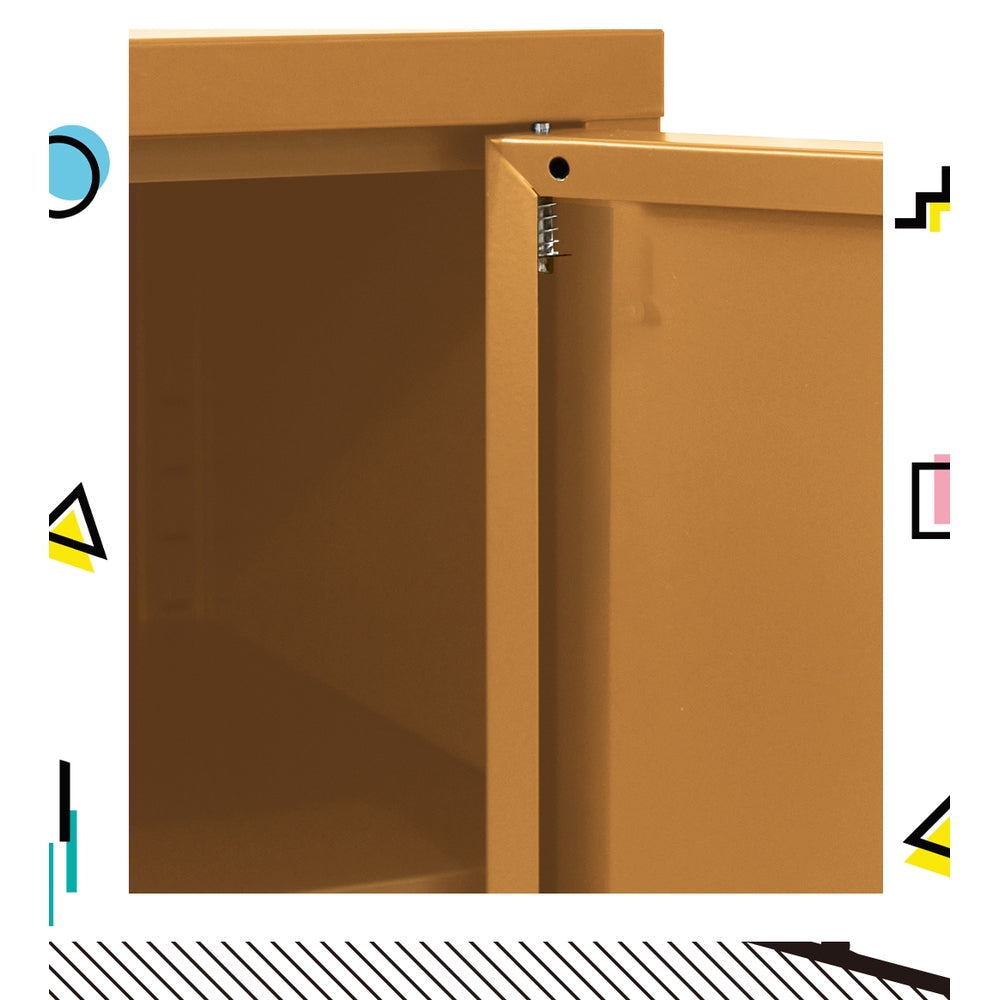 Metal Locker Low Sideboard Storage Cabinet - Yellow - Homecoze