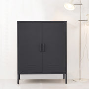 Metal Locker Sideboard Storage Cabinet - Charcoal - Homecoze