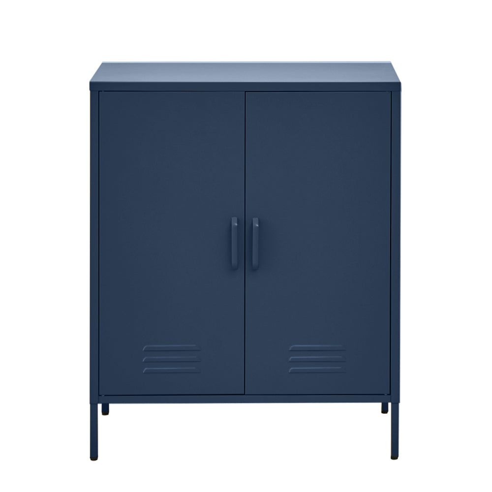 Metal Locker Sideboard Storage Cabinet - Blue - Homecoze