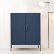 Metal Locker Sideboard Storage Cabinet - Blue - Homecoze