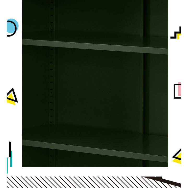 Metal Locker Sideboard Storage Cabinet - Green - Homecoze