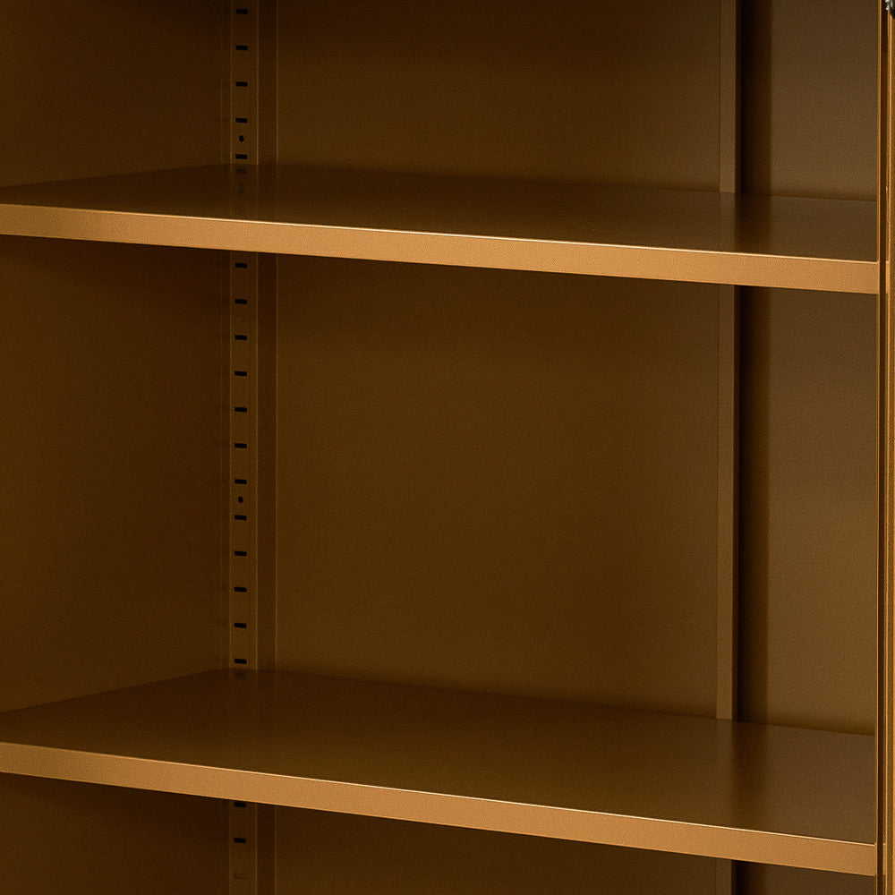 Metal Locker Sideboard Storage Cabinet - Yellow - Homecoze