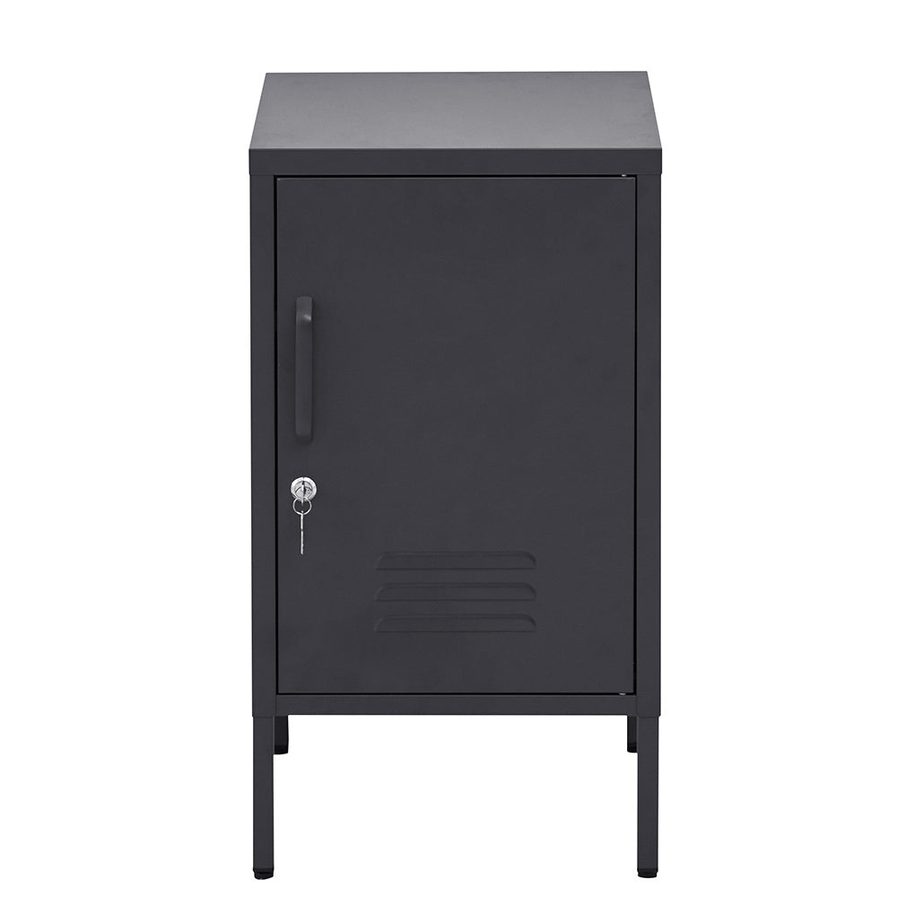 Metal Locker Side Table Cabinet - Charcoal - Homecoze