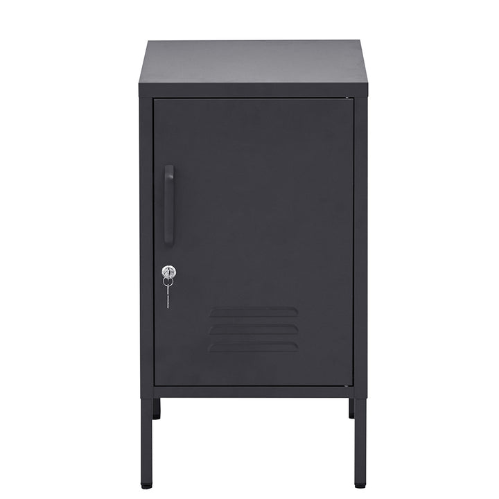 Metal Locker Side Table Cabinet - Charcoal