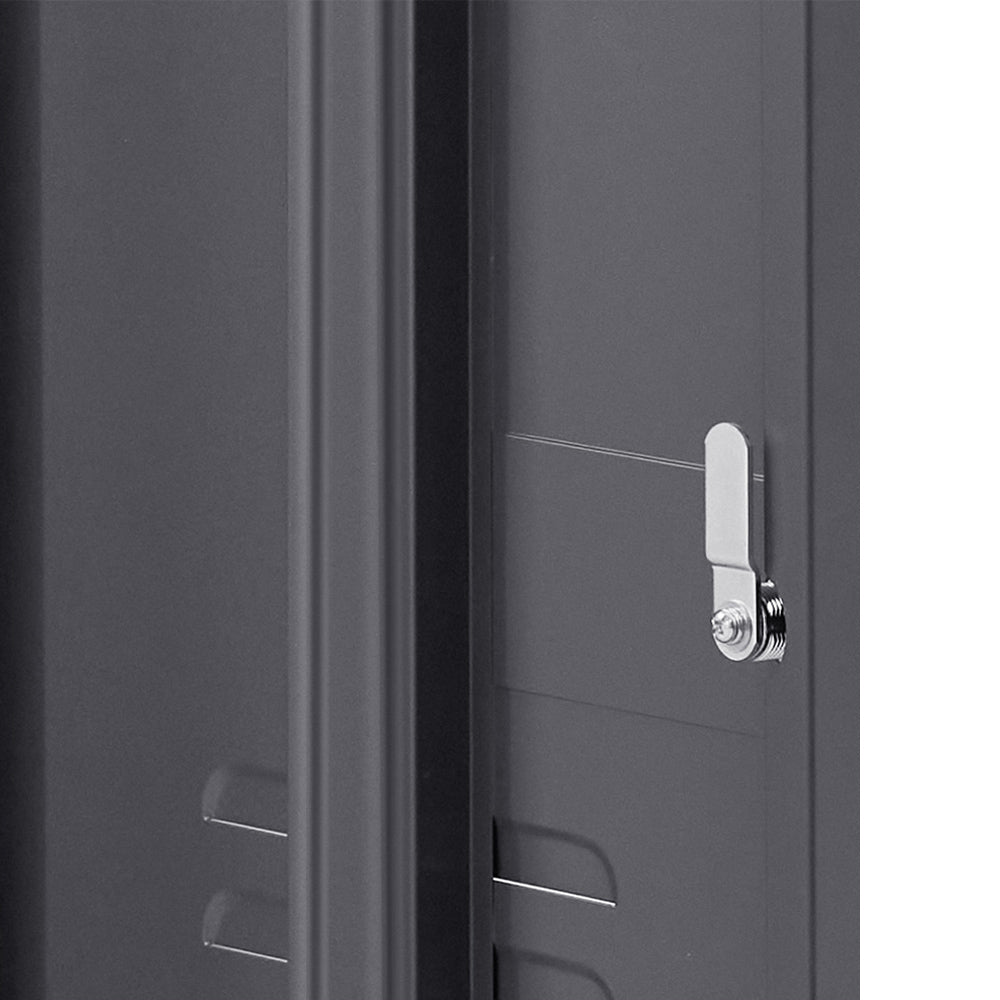 Metal Locker Side Table Cabinet - Charcoal - Homecoze