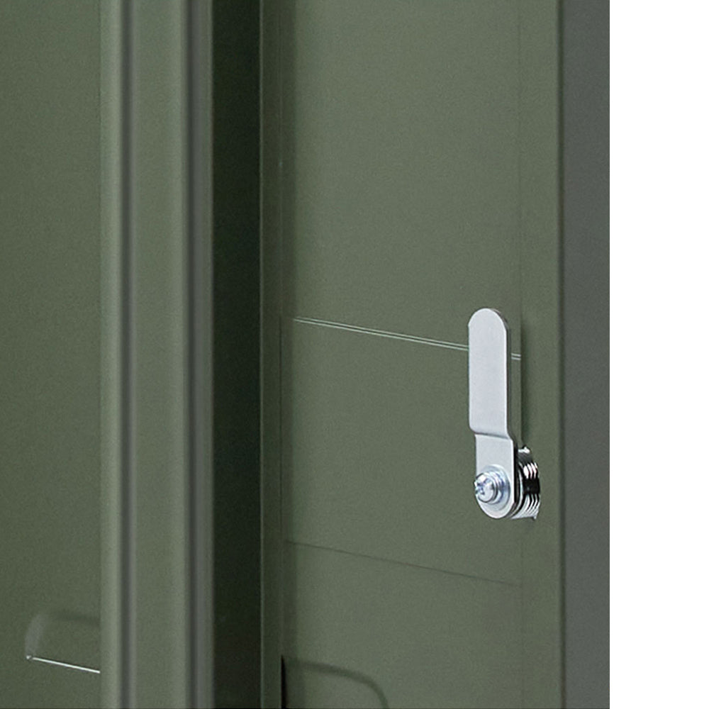 Metal Locker Side Table Cabinet - Green - Homecoze