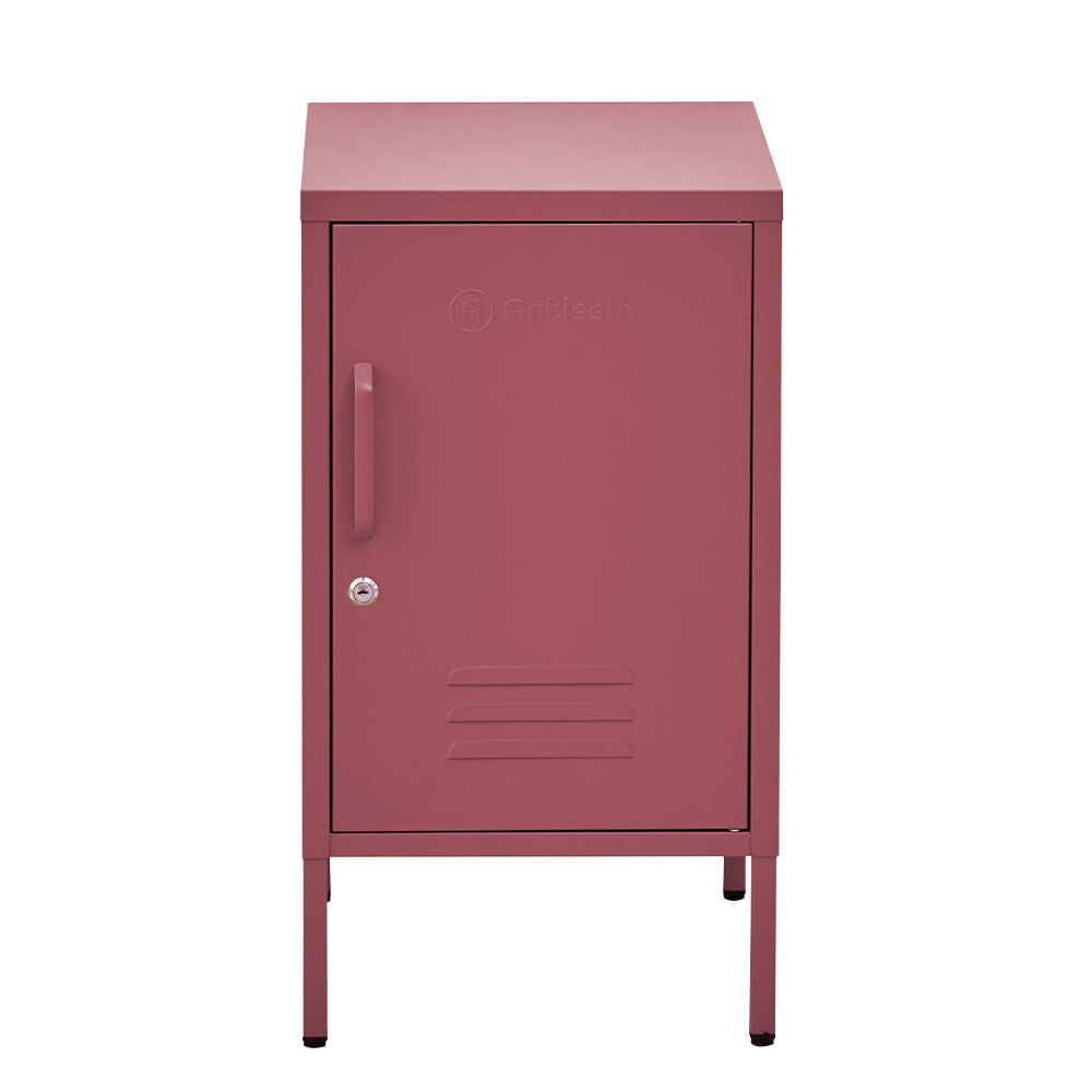 Metal Locker Side Table Cabinet - Pink - Homecoze