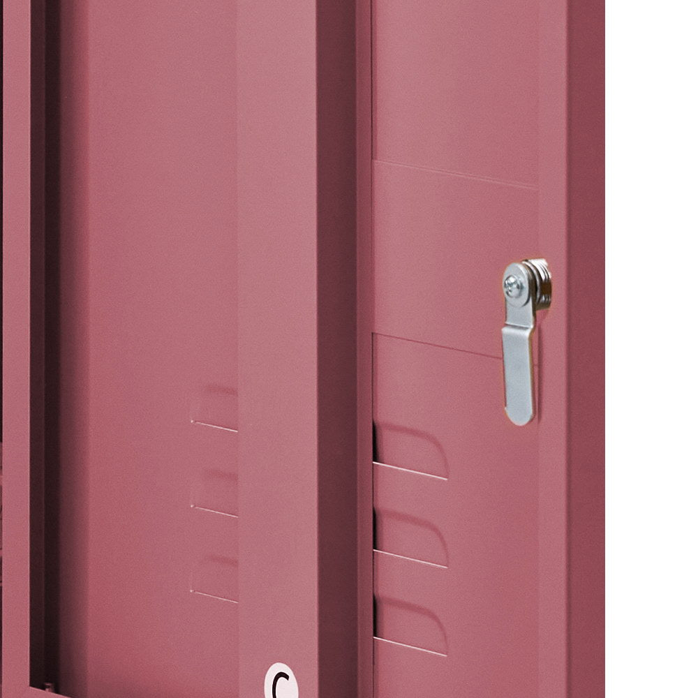 Metal Locker Side Table Cabinet - Pink - Homecoze