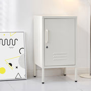 Metal Locker Side Table Cabinet - White - Homecoze
