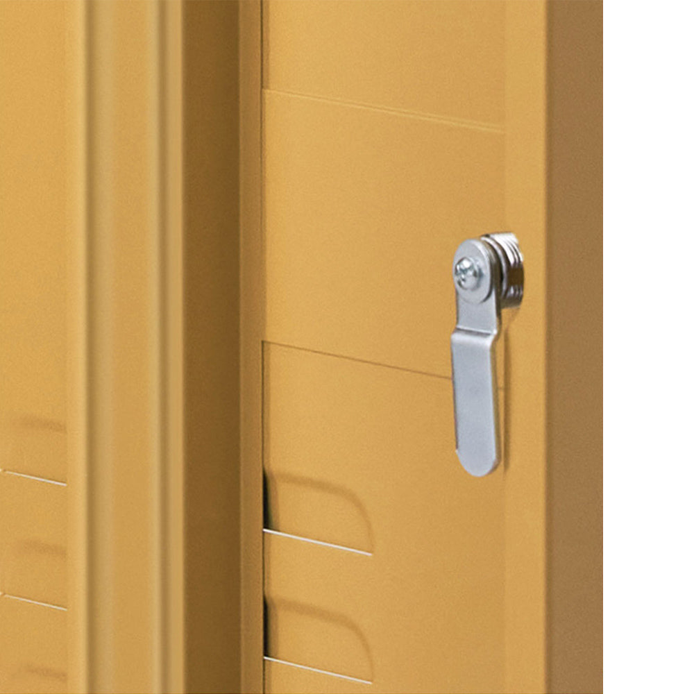 Metal Locker Side Table Cabinet - Yellow - Homecoze
