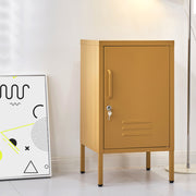 Metal Locker Side Table Cabinet - Yellow - Homecoze
