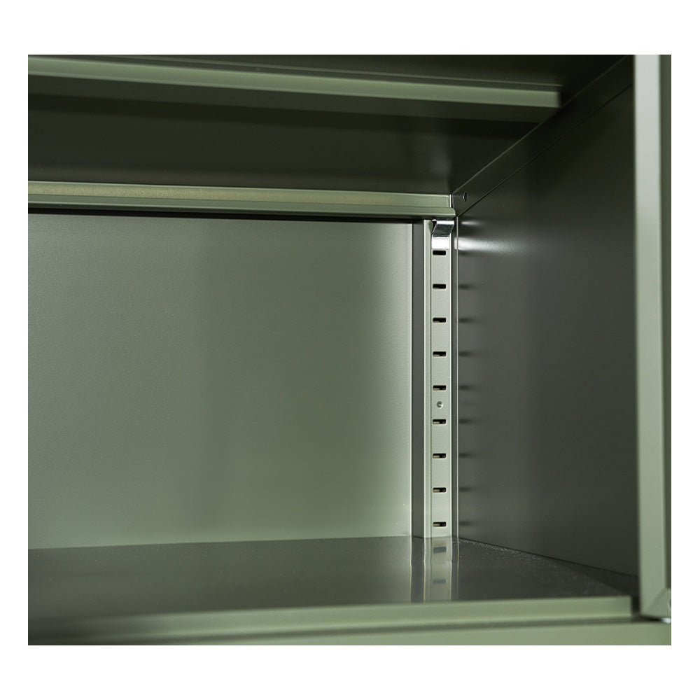 Metal Locker 2-Door Side Table Cabinet - Green - Homecoze
