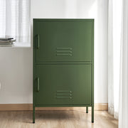 Metal Locker 2-Door Side Table Cabinet - Green - Homecoze