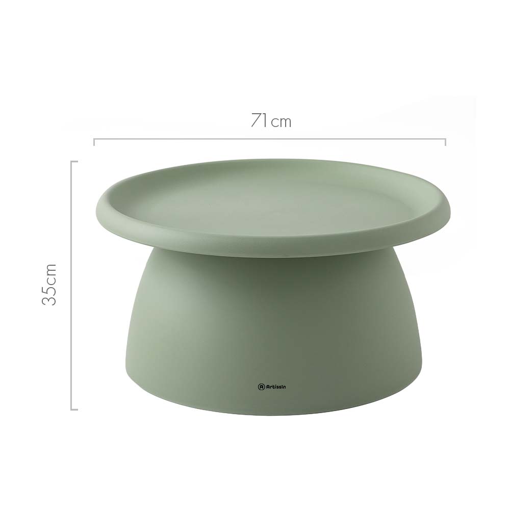 Coffee Table Mushroom 'Top-Hat' Nordic Style 71cm - Green - Homecoze