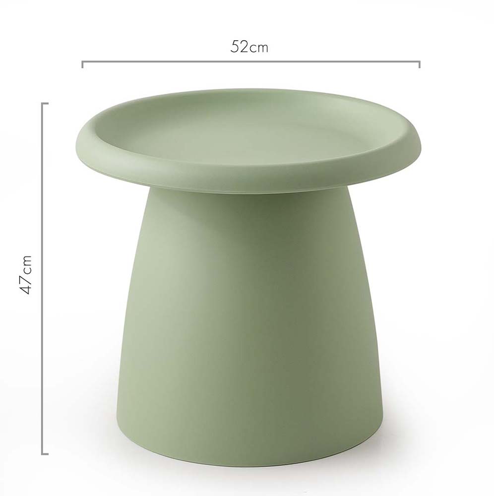 Side Table Mushroom 'Top-Hat' Nordic Style 52cm - Green Homecoze