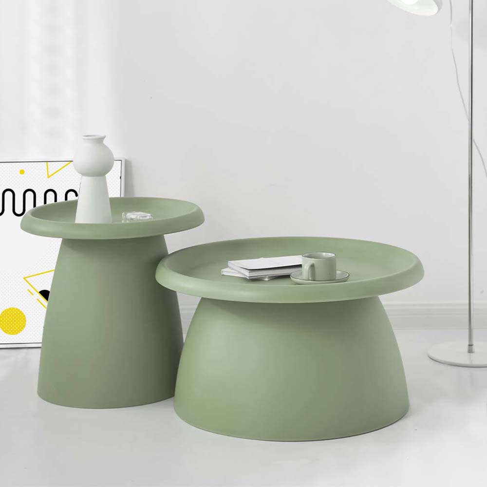 Side Table Mushroom 'Top-Hat' Nordic Style 52cm - Green Homecoze