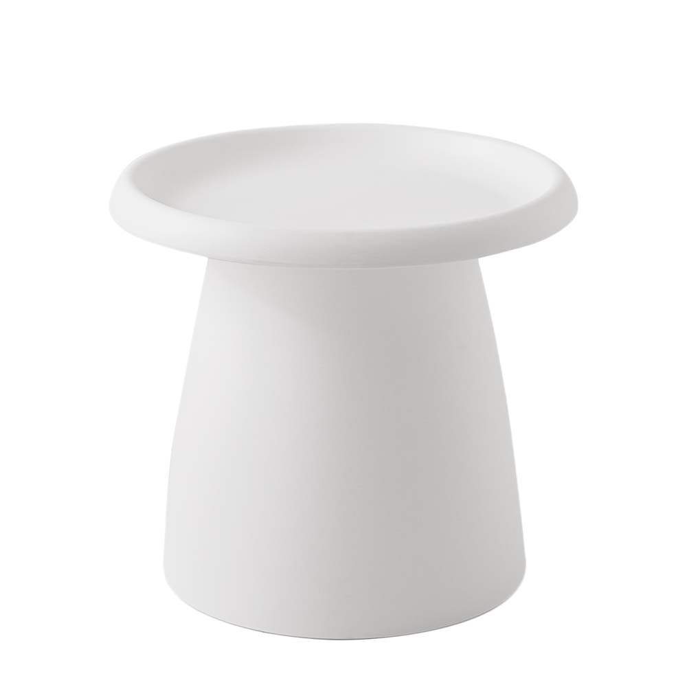 Side Table Mushroom 'Top-Hat' Nordic Style 52cm - White - Homecoze