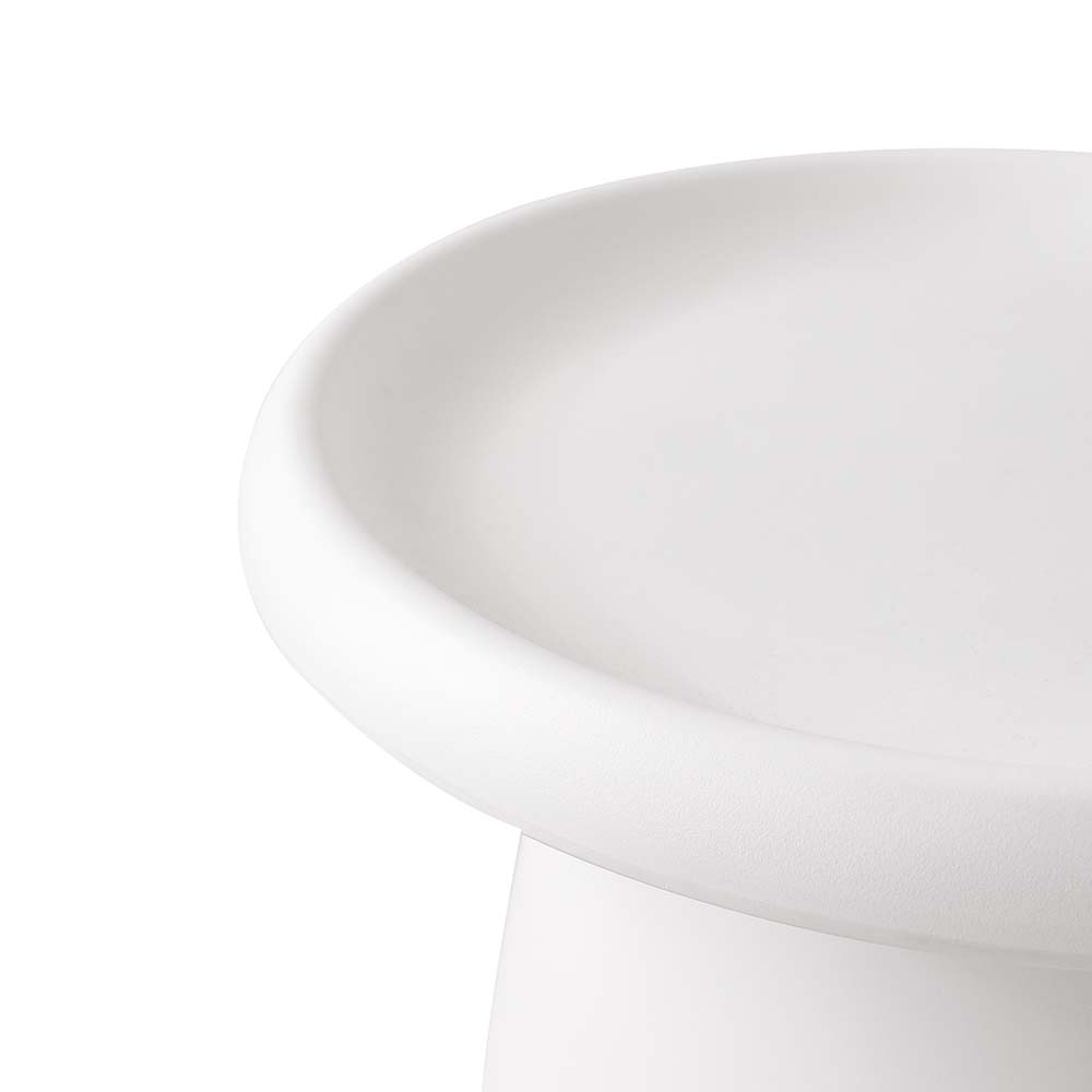 Side Table Mushroom 'Top-Hat' Nordic Style 52cm - White - Homecoze