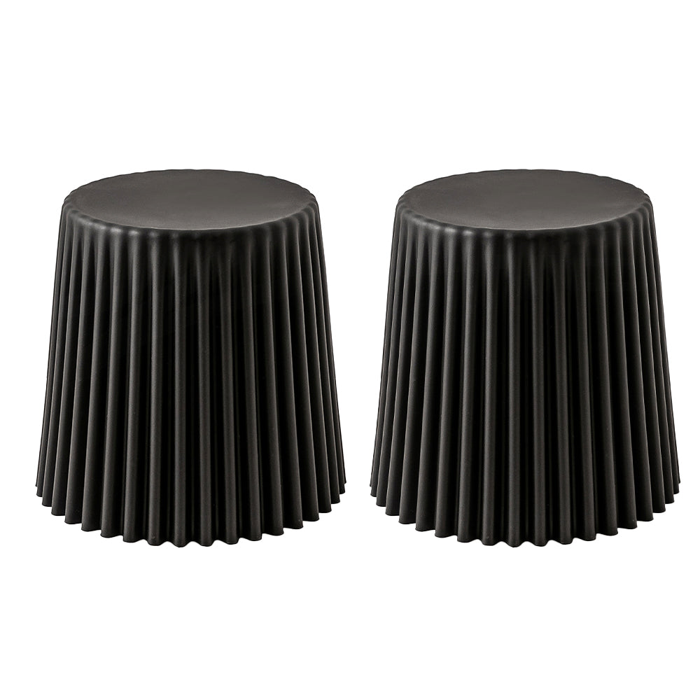 Set of 2 Stackable Foot Stool Cupcake Seats - Black - Homecoze