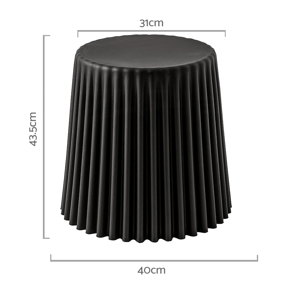 Set of 2 Stackable Foot Stool Cupcake Seats - Black - Homecoze
