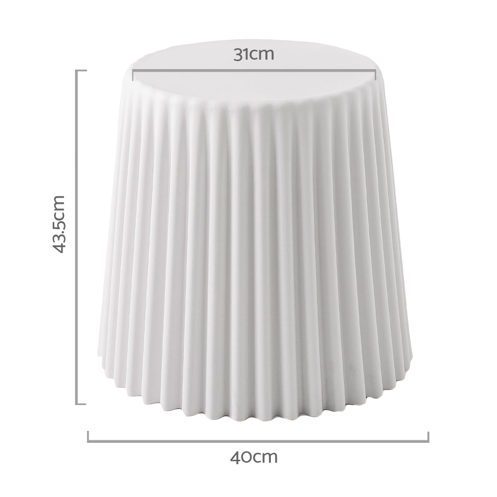 Set of 2 Stackable Foot Stool Cupcake Seats - White - Homecoze