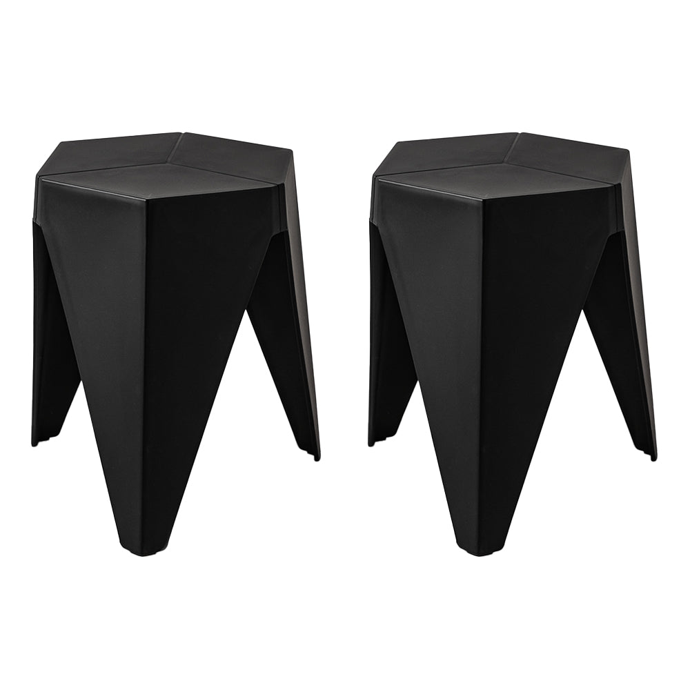 Set of 2 Nordic Stool Side Tables - Black - Homecoze